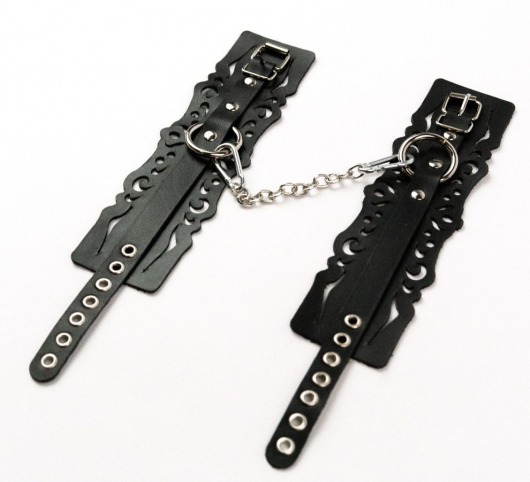 Узорчатые кожаные оковы с регулируемыми ремешками - Crazy Handmade - купить с доставкой в Элисте