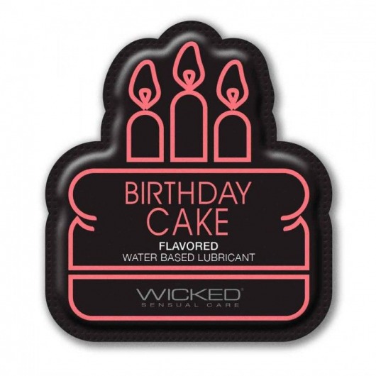 Лубрикант на водной основе со вкусом торта с кремом Wicked Aqua Birthday cake - 3 мл. - Wicked - купить с доставкой в Элисте