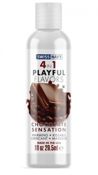 Массажный гель 4-в-1 Chocolate Sensation с ароматом шоколада - 29,5 мл. - Swiss navy - купить с доставкой в Элисте