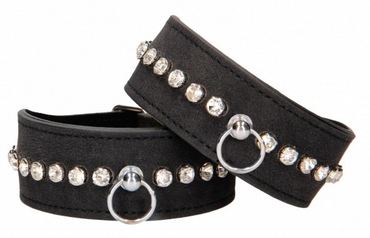 Черные поножи Diamond Studded Ankle Cuffs - Shots Media BV - купить с доставкой в Элисте