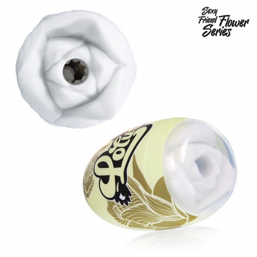 Белый нереалистичный мастурбатор в форме бутона цветка Lotus - 1137 - в Элисте купить с доставкой