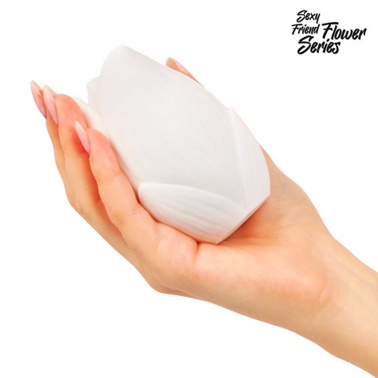 Белый нереалистичный мастурбатор в форме бутона цветка Lotus - 1137 - в Элисте купить с доставкой