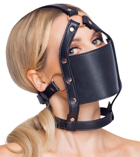 Черный намордник с кляпом-шаром Head Harness With A Gag - Orion - купить с доставкой в Элисте