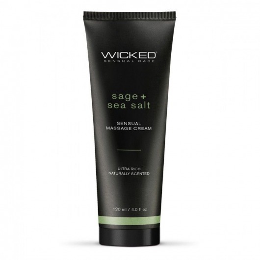 Массажный легкий крем WICKED Sage plus Sea Salt - 120 мл. - Wicked - купить с доставкой в Элисте