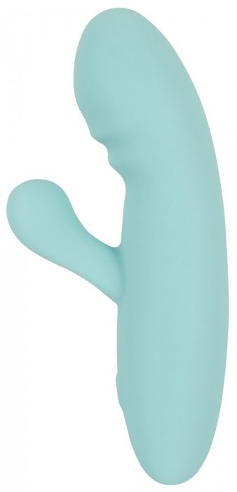 Бирюзовый мини-вибратор с клиторальным отростком Rabbit Vibrator - 15,5 см. - Orion