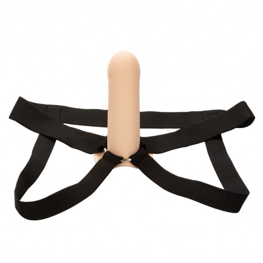 Телесный фаллопротез из силикона Extension with Harness - 15,75 см. - California Exotic Novelties - купить с доставкой в Элисте