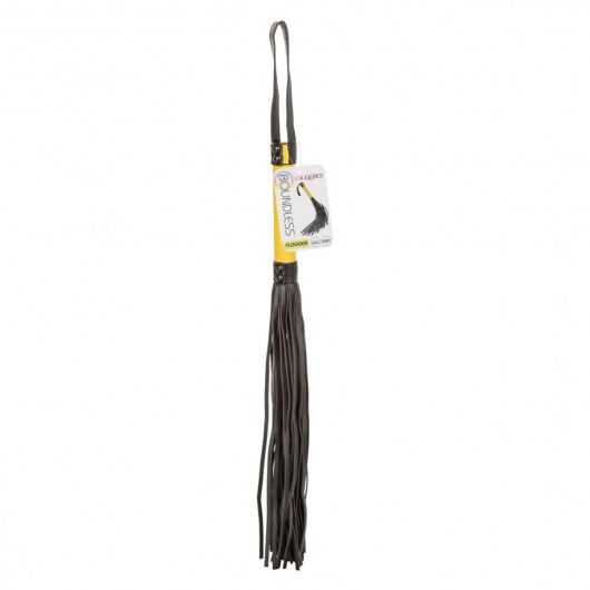 Черная плеть с желтой рукоятью Boundless Flogger - 69,25 см. - California Exotic Novelties - купить с доставкой в Элисте