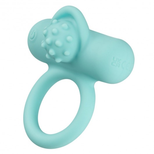 Аквамариновое эрекционное виброкольцо Silicone Rechargeable Nubby Lover’s Delight - California Exotic Novelties - в Элисте купить с доставкой