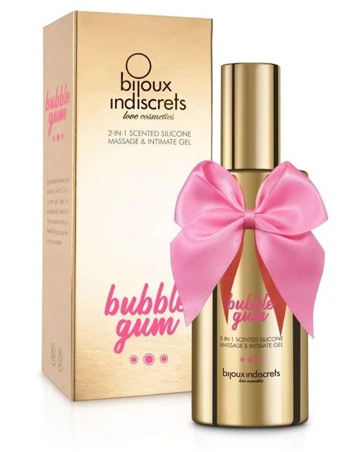 Гель с ароматом жвачки Bubblegum 2-in-1 Scented Silicone Massage And Intimate Gel - 100 мл. - Bijoux Indiscrets - купить с доставкой в Элисте