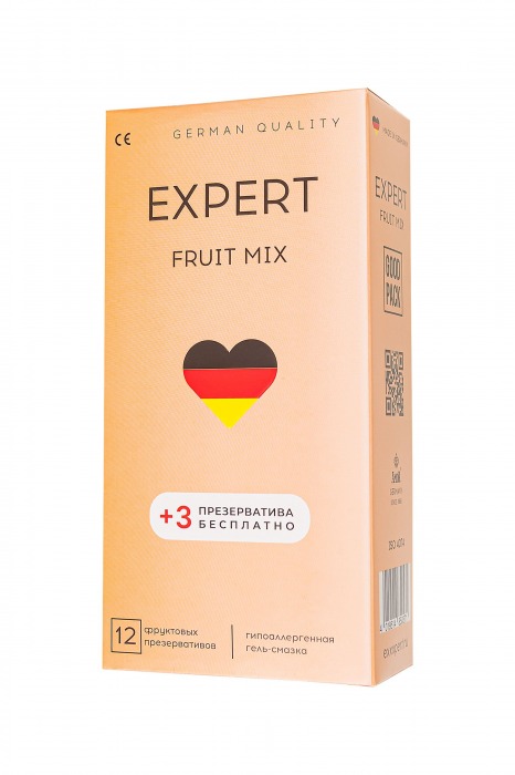 Ароматизированные презервативы EXPERT Fruit Mix - 12 шт.(+3 в подарок) - Expert - купить с доставкой в Элисте