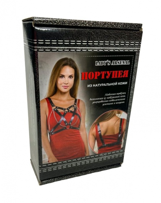 Портупея из натуральной кожи с цепочками - БДСМ Арсенал - купить с доставкой в Элисте