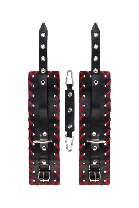 Черно-красные оковы из натуральной кожи - Pecado - купить с доставкой в Элисте