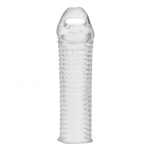 Текстурированная насадка на пенис Clear Textured Penis Enhancing Sleeve Extension - 16,5 см. - BlueLine - в Элисте купить с доставкой