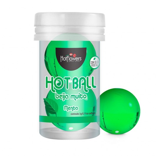 Лубрикант на масляной основе Hot Ball Beija Muito с ароматом мяты (2 шарика по 3 гр.) - HotFlowers - купить с доставкой в Элисте