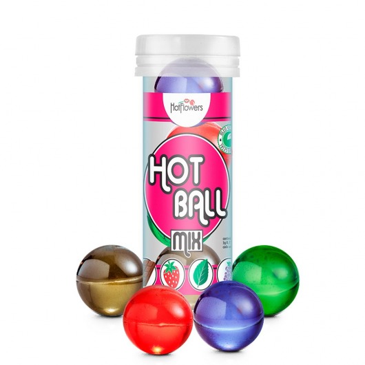 Ароматизированный лубрикант Hot Ball Mix на масляной основе (4 шарика по 3 гр.) - HotFlowers - купить с доставкой в Элисте