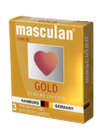 Презервативы Masculan Ultra Gold с золотым напылением и ароматом ванили - 3 шт. - Masculan - купить с доставкой в Элисте