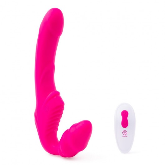 Розовый безремневой страпон на радиоуправлении Strapless Together - 22 см. - Together Toy - купить с доставкой в Элисте