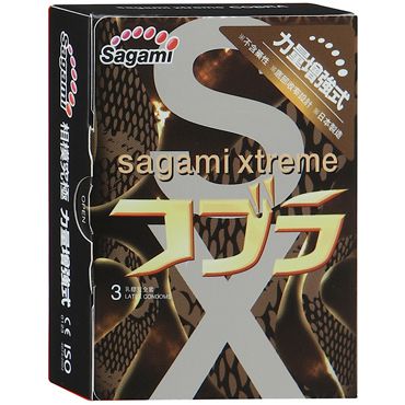 Суженные к основанию презервативы Sagami Xtreme COBRA - 3 шт. - Sagami - купить с доставкой в Элисте