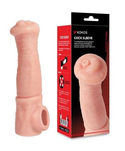 Телесная фантазийная насадка на член Cock Sleeve Size L - KOKOS - в Элисте купить с доставкой