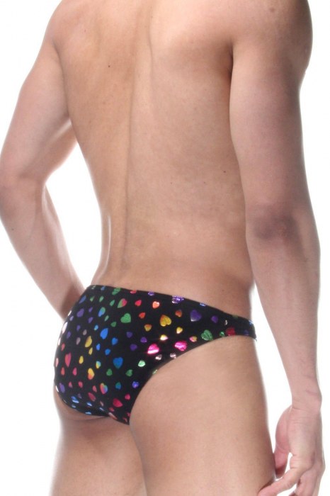 Сексуальные мужские трусы-слипы с разноцветными сердечками - Don Moris купить с доставкой