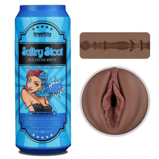 Коричневый мастурбатор-вагина Pleasure Brew Masturbator-Sultry Stout в банке - Lovetoy - в Элисте купить с доставкой