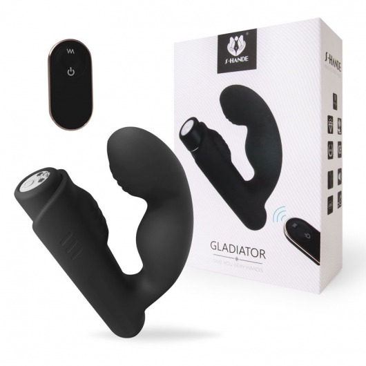 Черный вибромассажер Gladiator - 10,7 см. - S-HANDE - в Элисте купить с доставкой