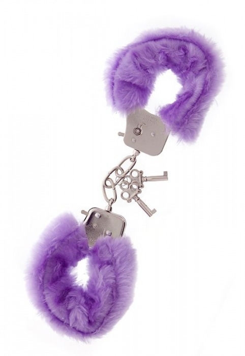 Фиолетовые меховые наручники METAL HANDCUFF WITH PLUSH LAVENDER - Dream Toys - купить с доставкой в Элисте