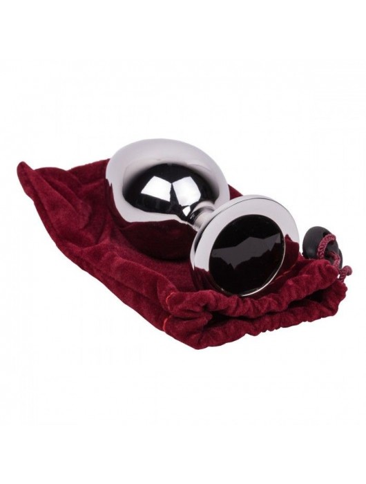 Большой стальной плаг с черным кристаллом Black Rave - 9,5 см. - Erotic Fantasy - купить с доставкой в Элисте