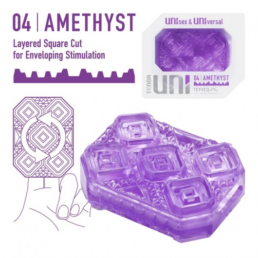 Фиолетовый мастурбатор-стимулятор Tenga Uni Amethyst - Tenga - в Элисте купить с доставкой