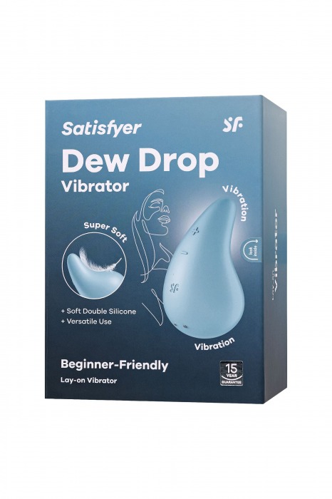 Голубой вибромассажер в форме капли Dew Drop - Satisfyer