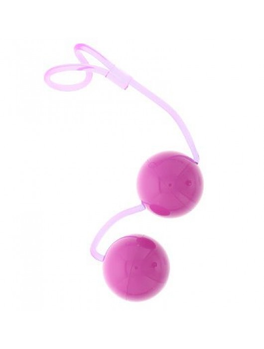 Фиолетовые вагинальные шарики на мягкой сцепке GOOD VIBES PERFECT BALLS - Dream Toys