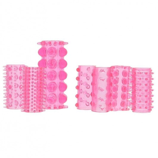 Набор из 7 розовых насадок на пенис ONE-A-DAY PENIS SLEEVES PINK - Seven Creations - в Элисте купить с доставкой