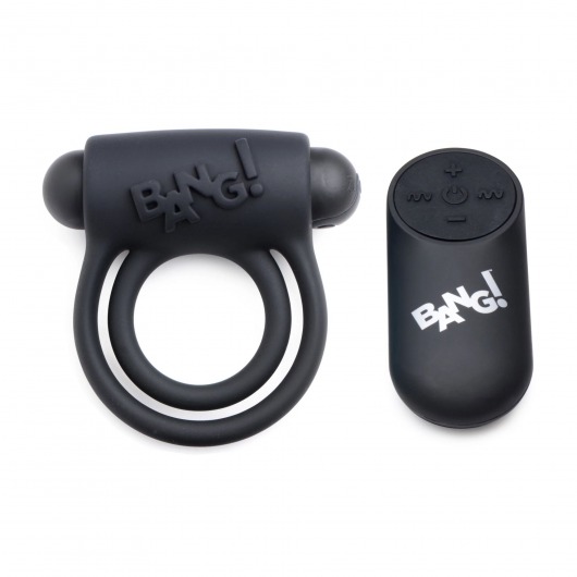 Черное эрекционное виброкольцо 28X Remote Control Vibrating Cock Ring   Bullet - XR Brands - в Элисте купить с доставкой