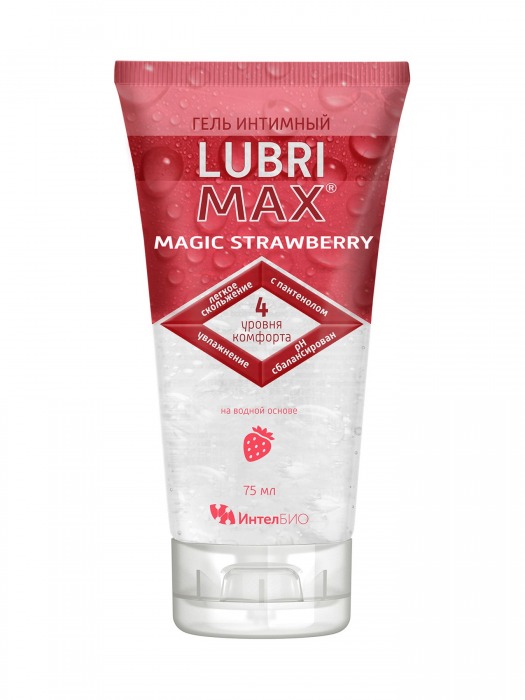 Интимный гель-смазка на водной основе Lubrimax Magic Strawberry - 75 мл. - ИнтелБИО - купить с доставкой в Элисте