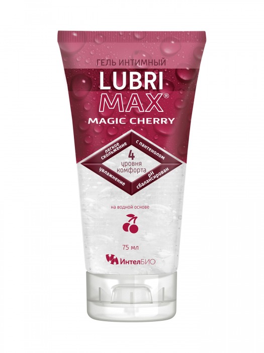 Интимный гель-смазка на водной основе Lubrimax Magic Cherry - 75 мл. - ИнтелБИО - купить с доставкой в Элисте