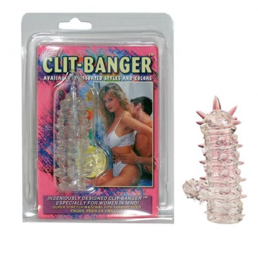 Прозрачная насадка с шипами и клиторальной шишечкой CLIT-BANGER SLEEVE IN CLEAR - Tonga - в Элисте купить с доставкой