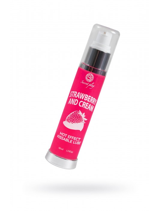 Массажное масло 2-в-1 с разогревающим эффектом и вкусом клубники со сливками - 50 мл. - Secret Play - купить с доставкой в Элисте