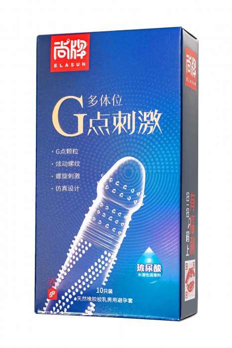 Ультратонкие презервативы Elasun G-spot stimulation с ребрами и точками - 10 шт. - Elasun - купить с доставкой в Элисте