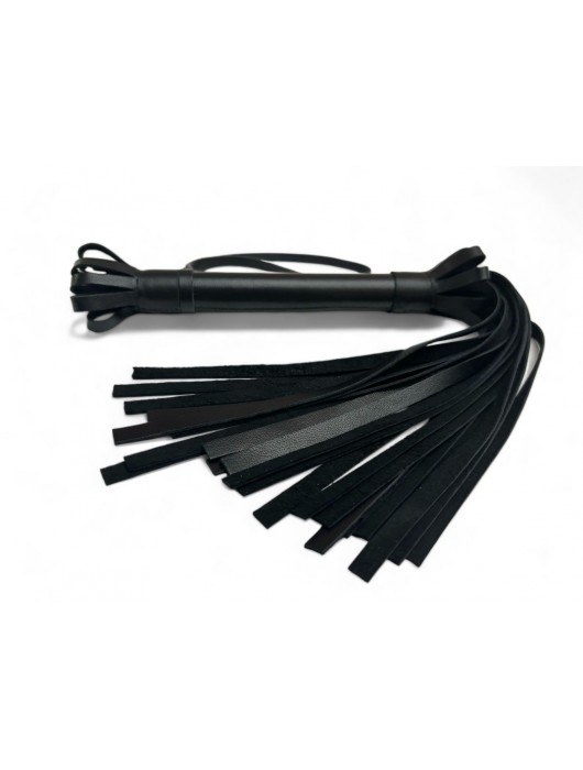 Черная кожаная плеть King Arsenal - 44 см. - БДСМ Арсенал - купить с доставкой в Элисте