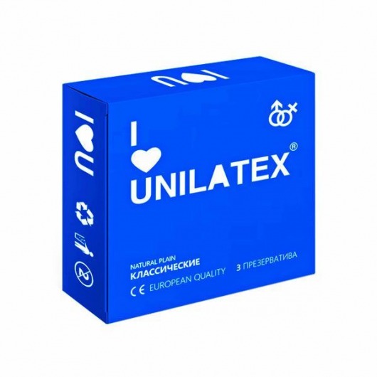 Классические презервативы Unilatex Natural Plain - 3 шт. - Unilatex - купить с доставкой в Элисте