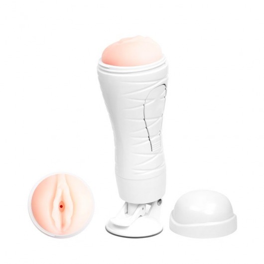 Мастурбатор-вагина Flora White с присоской и 12 режимами вибрации - Baile - в Элисте купить с доставкой