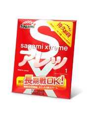 Утолщенный презерватив Sagami Xtreme FEEL LONG с точками - 1 шт. - Sagami - купить с доставкой в Элисте