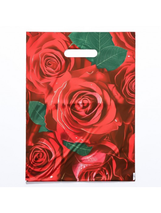 Пакет с цветочным принтом и вырубной ручкой (30х40 см) - Сима-Ленд - купить с доставкой в Элисте