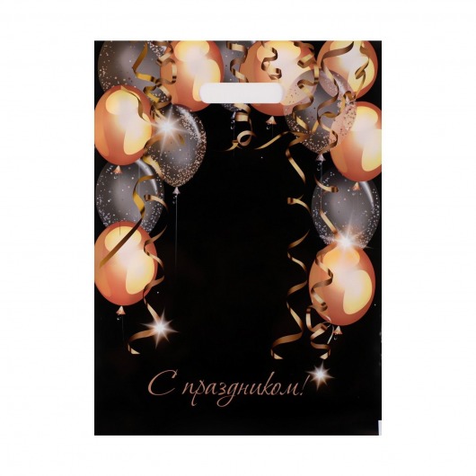 Пакет с вырубной ручкой и принтом в виде шариков (30х40 см) - Сима-Ленд - купить с доставкой в Элисте