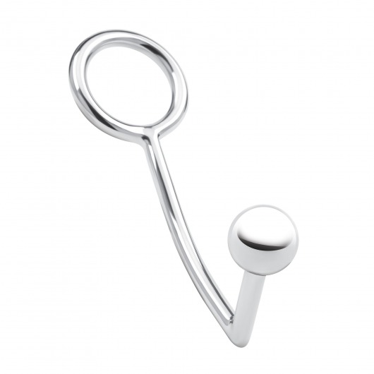 Кольцо на пенис с анальным стимулятором Stainless Steel Anal Hook   Cock Ring - BlueLine - в Элисте купить с доставкой