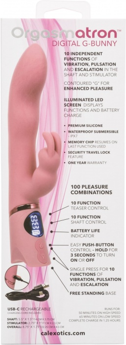 Розовый вибратор-кролик Orgasmatron Digital G-Bunny - 22,2 см. - California Exotic Novelties