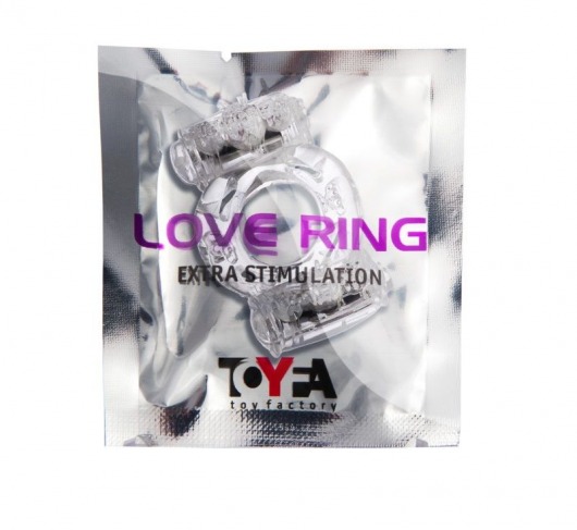 Прозрачное виброкольцо с двумя вибропульками - Toyfa Basic - в Элисте купить с доставкой