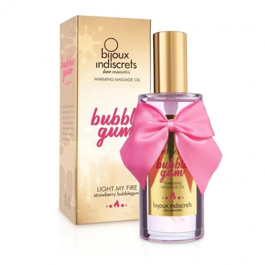 Разогревающее массажное масло Light My Fire Bubble Gum с ароматом бабл-гам - 100 мл. - Bijoux Indiscrets - купить с доставкой в Элисте