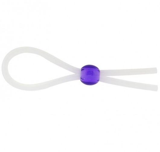 Прозрачное лассо с фиолетовой бусиной SILICONE COCK RING WITH BEAD LAVENDER - NMC - в Элисте купить с доставкой