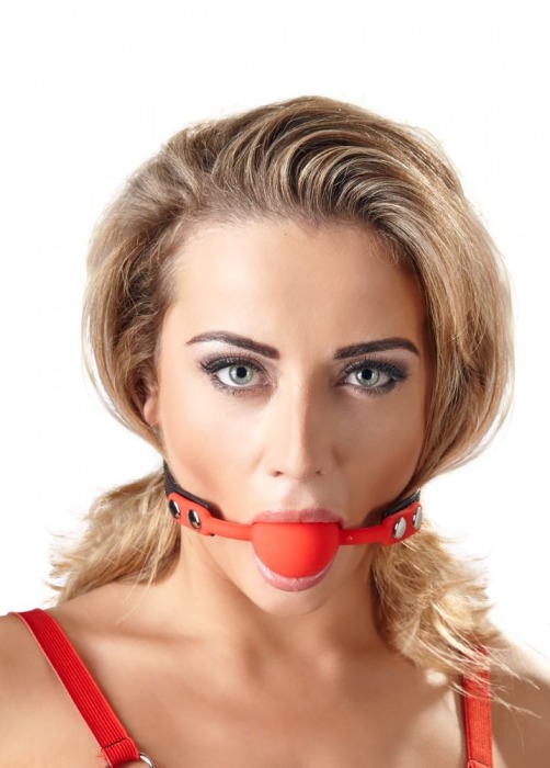 Силиконовый кляп-шар на чёрных ремешках Red Gag silicone - Orion - купить с доставкой в Элисте